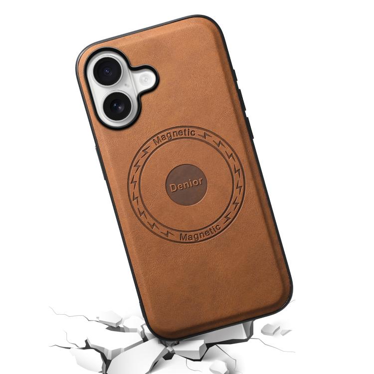 For iPhone 17 Denior D13 Retro Texture Leather MagSafe Card Bag Phone Case