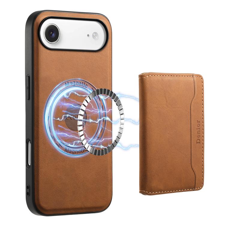 For iPhone Air Denior D13 Retro Texture Leather MagSafe Card Bag Phone Case