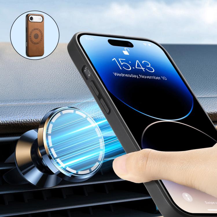 For iPhone Air Denior D13 Retro Texture Leather MagSafe Card Bag Phone Case