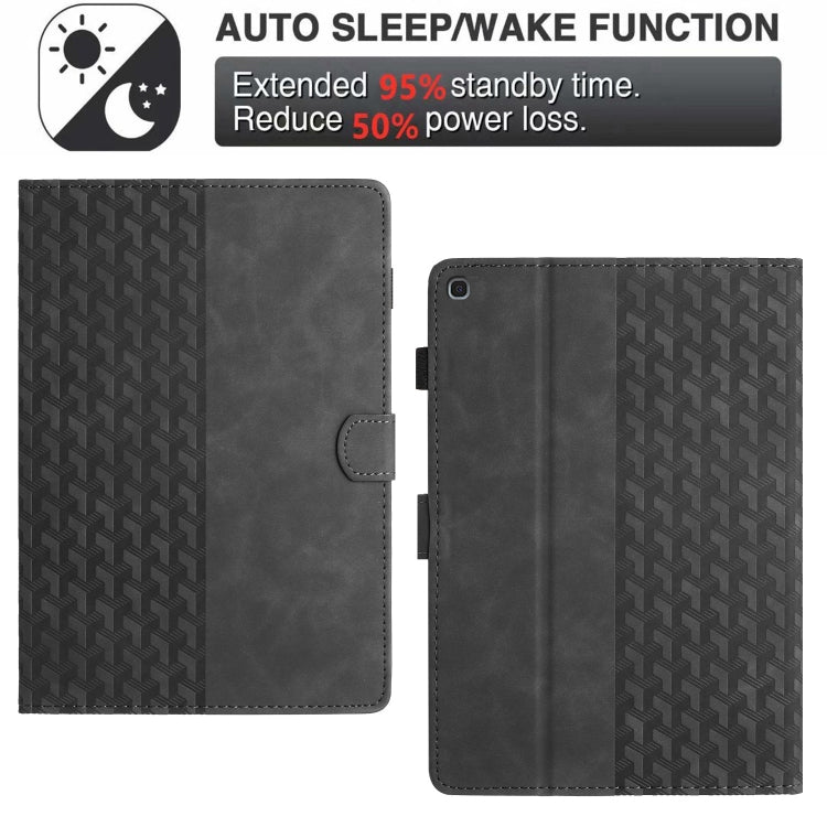 For Samsung Galaxy Tab S6 Lite Building Blocks Embossed Leather Smart Tablet Case