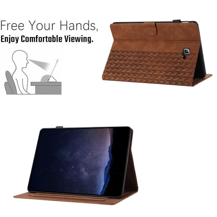 For Samsung Galaxy Tab A 10.1 T580 Building Blocks Embossed Leather Smart Tablet Case