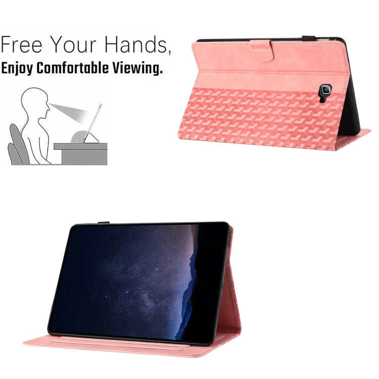 For Samsung Galaxy Tab A 10.1 T580 Building Blocks Embossed Leather Smart Tablet Case