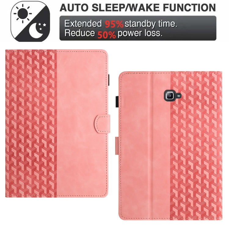For Samsung Galaxy Tab A 10.1 T580 Building Blocks Embossed Leather Smart Tablet Case