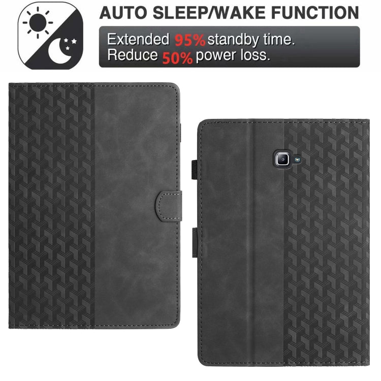 For Samsung Galaxy Tab A 10.1 T580 Building Blocks Embossed Leather Smart Tablet Case