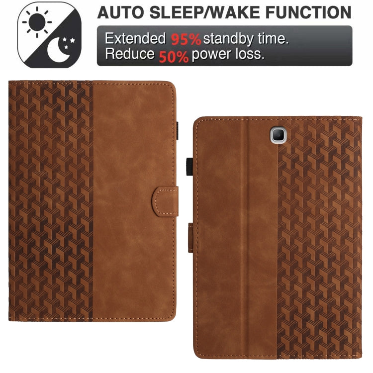 For Samsung Galaxy Tab A 8.0 T350 Building Blocks Embossed Leather Smart Tablet Case