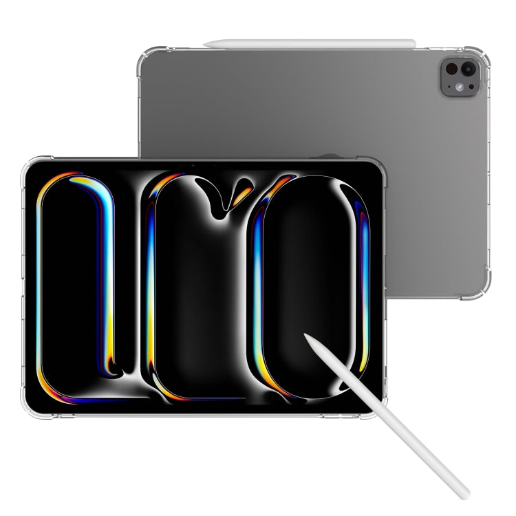 For iPad Pro 13 2025 / 2024 Highly Transparent TPU Full Thicken Corners Shockproof Protective Case - Transparent