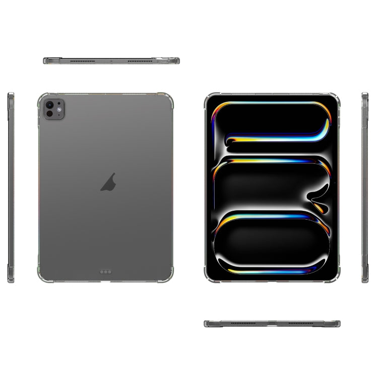 For iPad Pro 13 2025 / 2024 Highly Transparent TPU Full Thicken Corners Shockproof Protective Case - Transparent