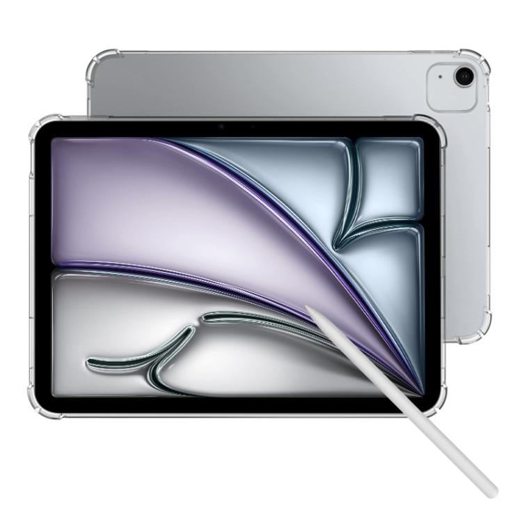 For iPad Air 13 2024 / 2025 / 2026 Highly Transparent TPU Full Thicken Corners Shockproof Protective Case - Transparent