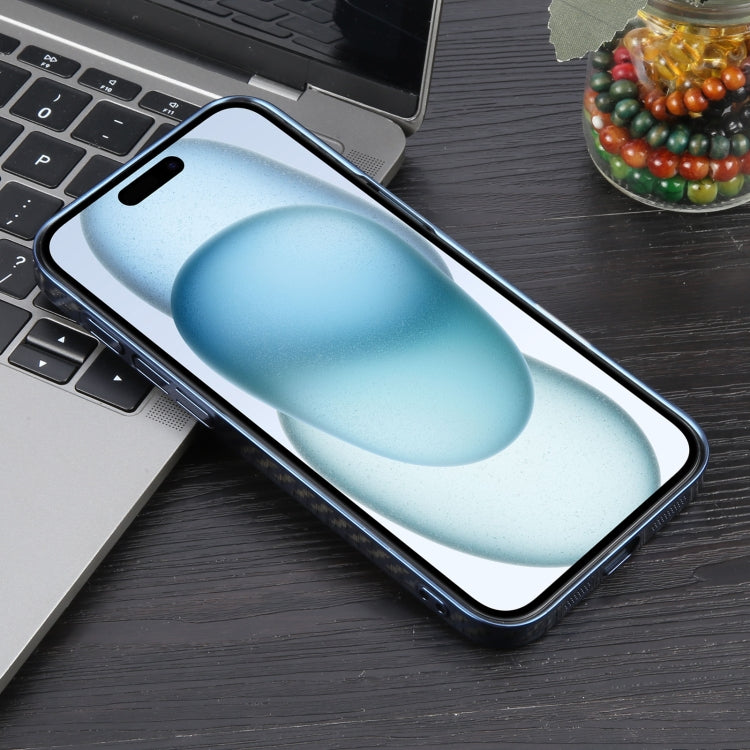 For iPhone 16 Plus 6D Plated Carbon Fiber Clear Magsafe PC Phone Case