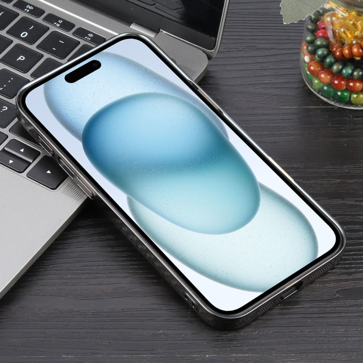 For iPhone 16 6D Plated Carbon Fiber Clear Magsafe PC Phone Case