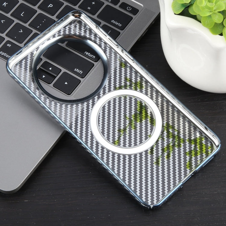 For Huawei Mate 60 6D Plated Carbon Fiber Clear Magsafe PC Phone Case