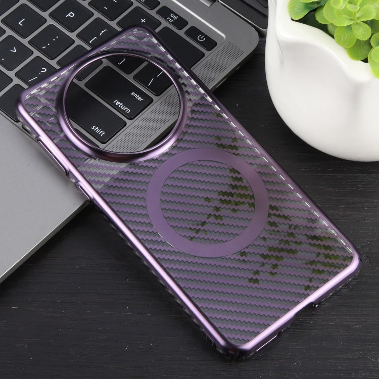 For Huawei Mate 60 Pro /60 Pro+ 6D Plated Carbon Fiber Clear Magsafe PC Phone Case