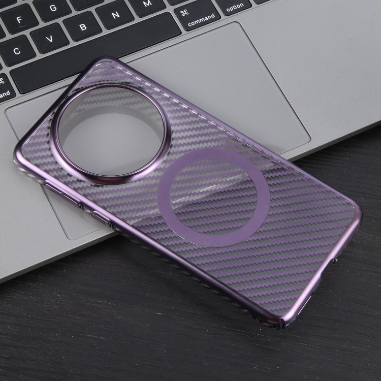 For Huawei Mate 60 Pro /60 Pro+ 6D Plated Carbon Fiber Clear Magsafe PC Phone Case