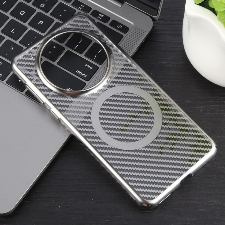 For Huawei Mate 60 Pro /60 Pro+ 6D Plated Carbon Fiber Clear Magsafe PC Phone Case