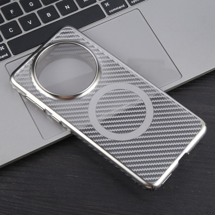 For Huawei Mate 60 Pro /60 Pro+ 6D Plated Carbon Fiber Clear Magsafe PC Phone Case