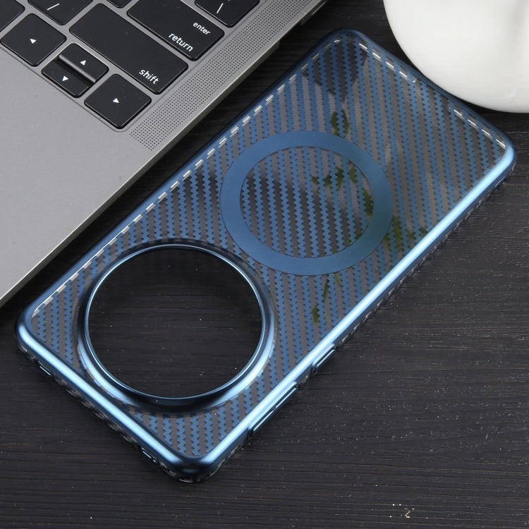 For Huawei Mate 60 Pro /60 Pro+ 6D Plated Carbon Fiber Clear Magsafe PC Phone Case