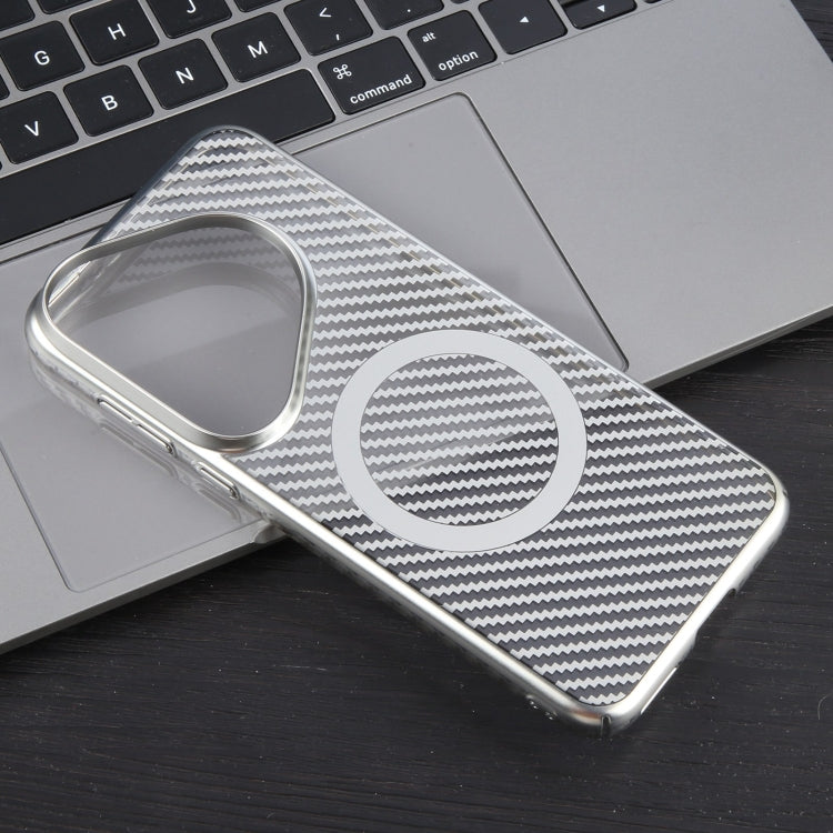 For Huawei Pura 70 Pro /70 Pro+ 6D Plated Carbon Fiber Clear Magsafe PC Phone Case