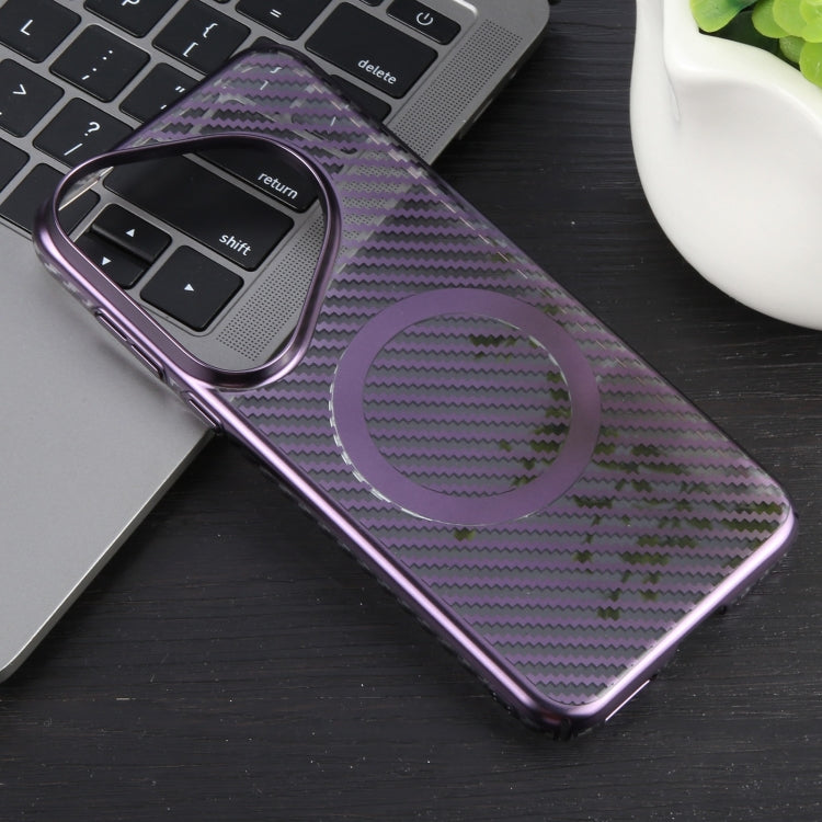 For Huawei Pura 70 Pro /70 Pro+ 6D Plated Carbon Fiber Clear Magsafe PC Phone Case