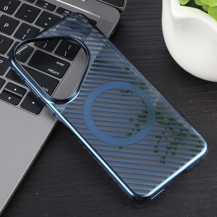 For Huawei Pura 70 6D Plated Carbon Fiber Clear Magsafe PC Phone Case