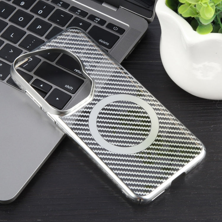 For Huawei Pura 70 Ultra 6D Plated Carbon Fiber Clear Magsafe PC Phone Case