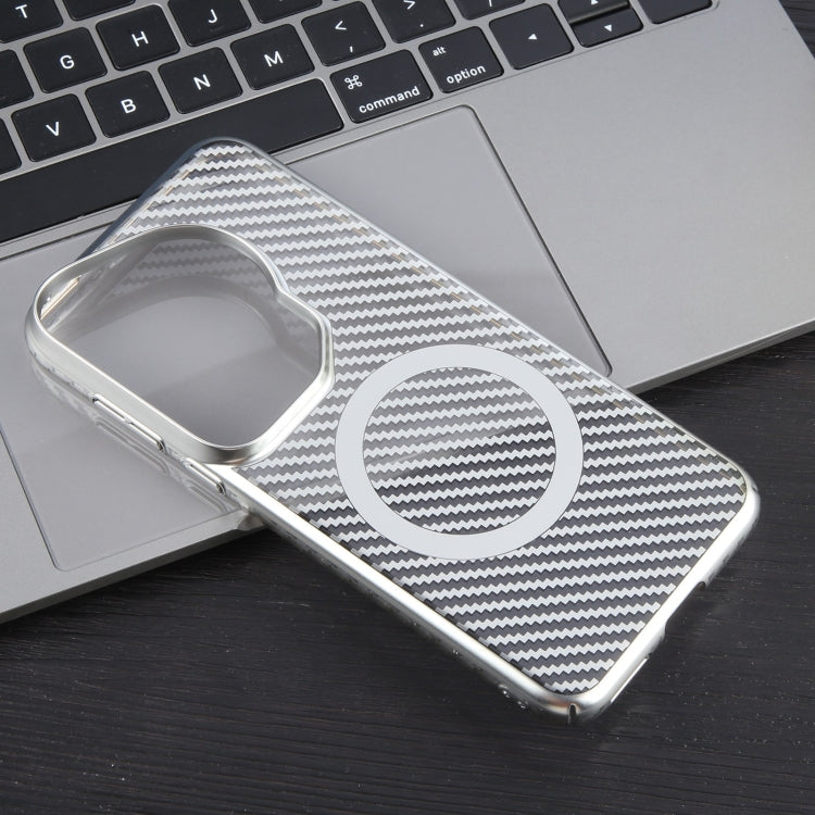 For Huawei Pura 70 Ultra 6D Plated Carbon Fiber Clear Magsafe PC Phone Case