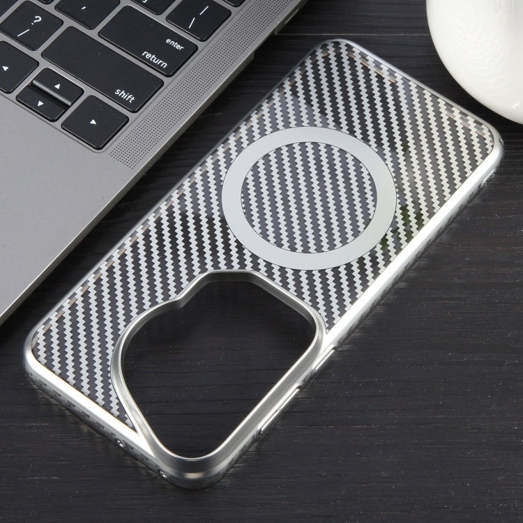 For Huawei Pura 70 Ultra 6D Plated Carbon Fiber Clear Magsafe PC Phone Case