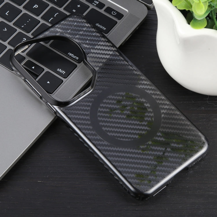 For Huawei Pura 70 Ultra 6D Plated Carbon Fiber Clear Magsafe PC Phone Case