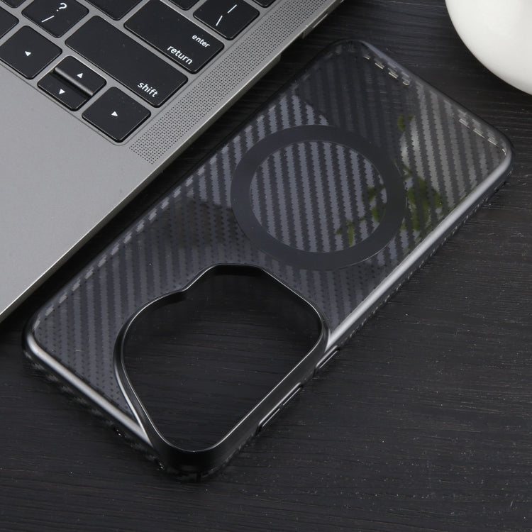 For Huawei Pura 70 Ultra 6D Plated Carbon Fiber Clear Magsafe PC Phone Case