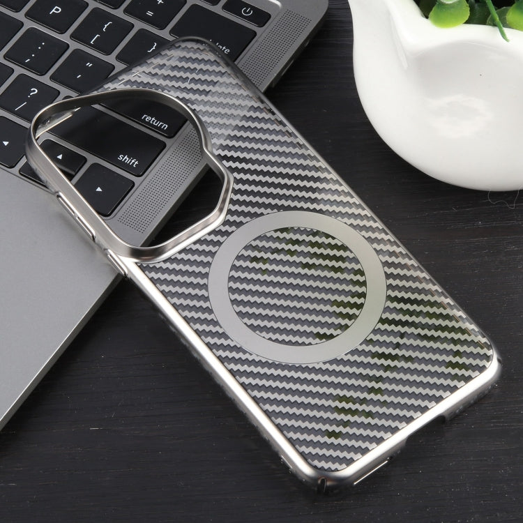 For Huawei Pura 70 Ultra 6D Plated Carbon Fiber Clear Magsafe PC Phone Case