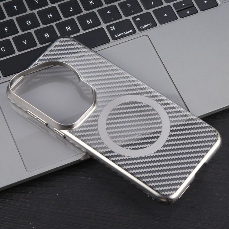 For Huawei Pura 70 Ultra 6D Plated Carbon Fiber Clear Magsafe PC Phone Case