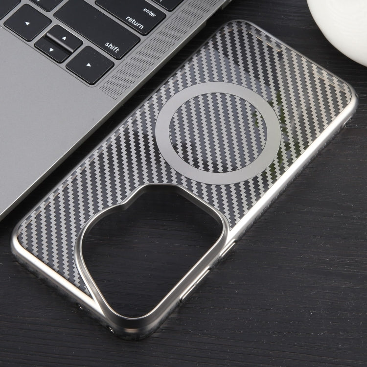 For Huawei Pura 70 Ultra 6D Plated Carbon Fiber Clear Magsafe PC Phone Case
