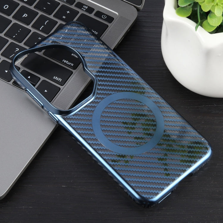 For Huawei Pura 70 Ultra 6D Plated Carbon Fiber Clear Magsafe PC Phone Case
