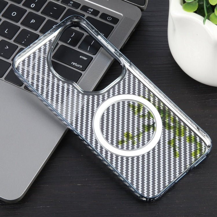 For Huawei Pura 70 Ultra 6D Plated Carbon Fiber Clear Magsafe PC Phone Case