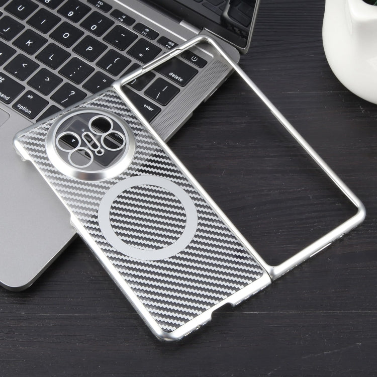 For Huawei Mate X5 6D Plated Carbon Fiber Clear Magsafe PC Phone Case