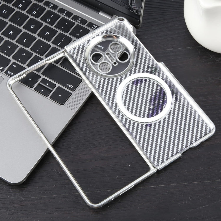 For Huawei Mate X5 6D Plated Carbon Fiber Clear Magsafe PC Phone Case