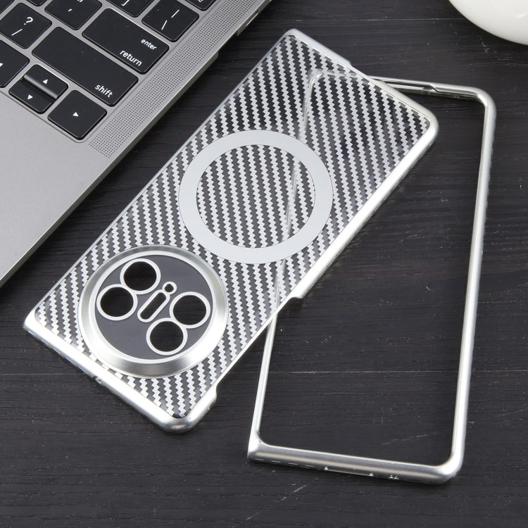 For Huawei Mate X5 6D Plated Carbon Fiber Clear Magsafe PC Phone Case