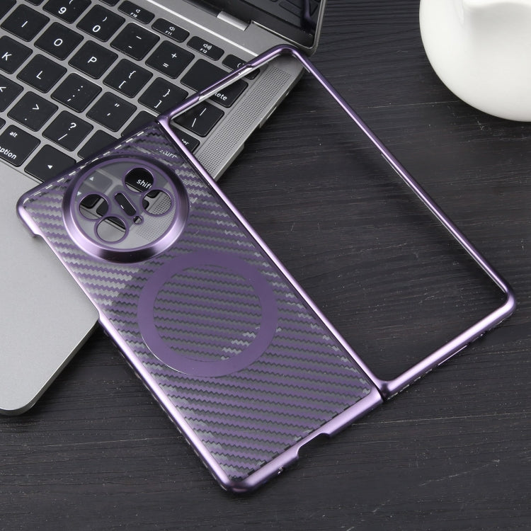 For Huawei Mate X5 6D Plated Carbon Fiber Clear Magsafe PC Phone Case