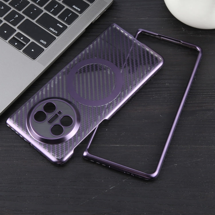 For Huawei Mate X5 6D Plated Carbon Fiber Clear Magsafe PC Phone Case