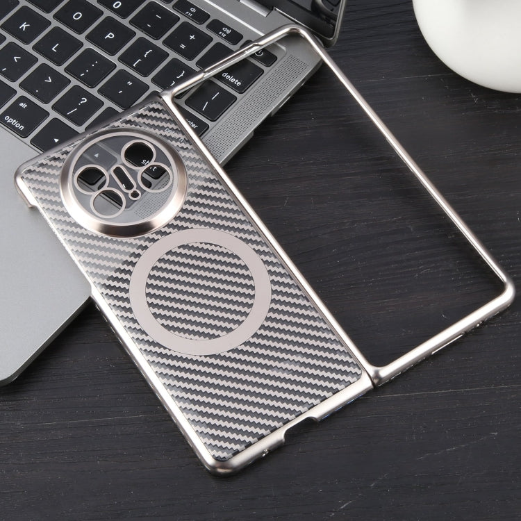 For Huawei Mate X5 6D Plated Carbon Fiber Clear Magsafe PC Phone Case
