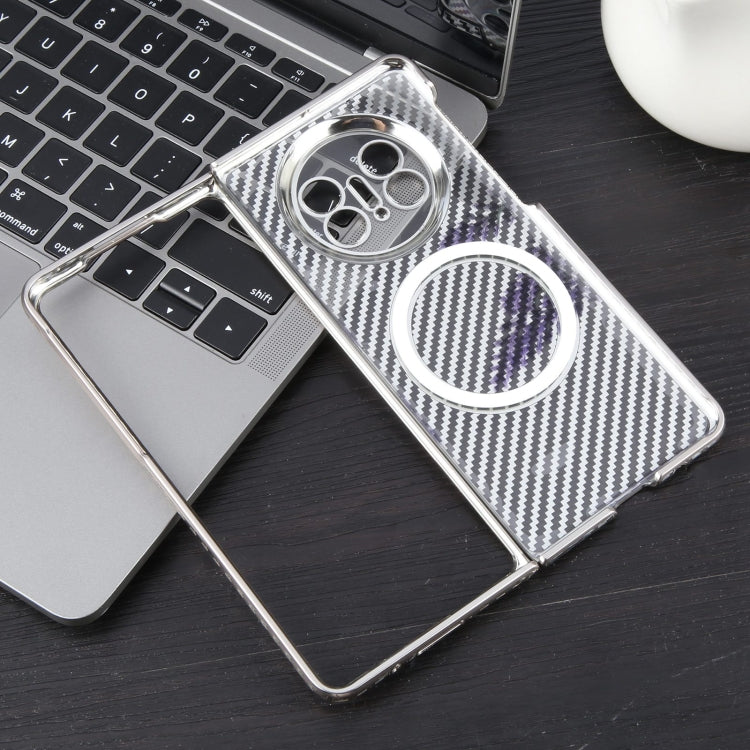 For Huawei Mate X5 6D Plated Carbon Fiber Clear Magsafe PC Phone Case