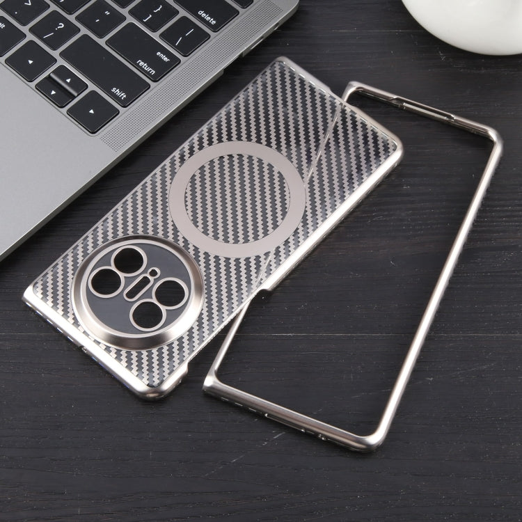 For Huawei Mate X5 6D Plated Carbon Fiber Clear Magsafe PC Phone Case