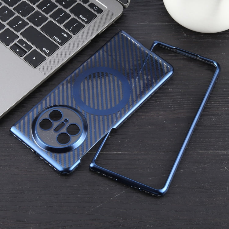 For Huawei Mate X5 6D Plated Carbon Fiber Clear Magsafe PC Phone Case