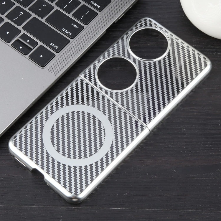 For Huawei Pocket 2 6D Plated Carbon Fiber Clear Magsafe PC Phone Case