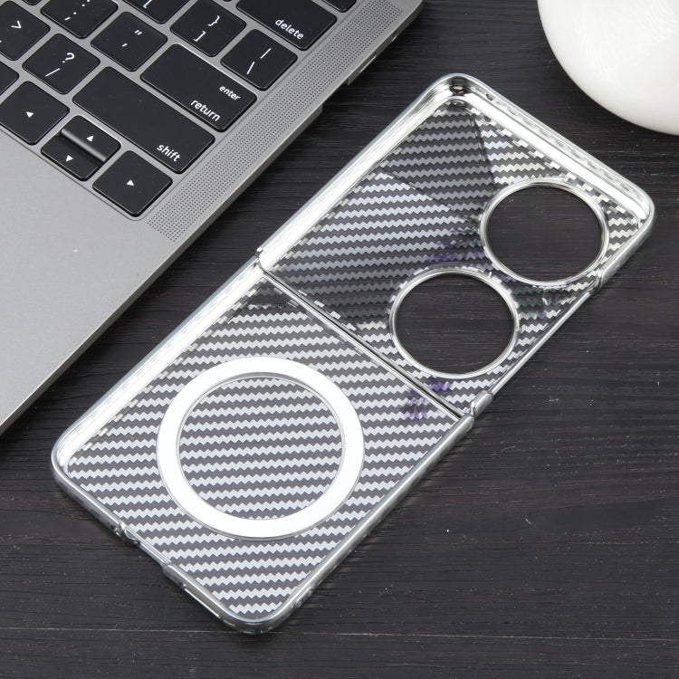 For Huawei Pocket 2 6D Plated Carbon Fiber Clear Magsafe PC Phone Case