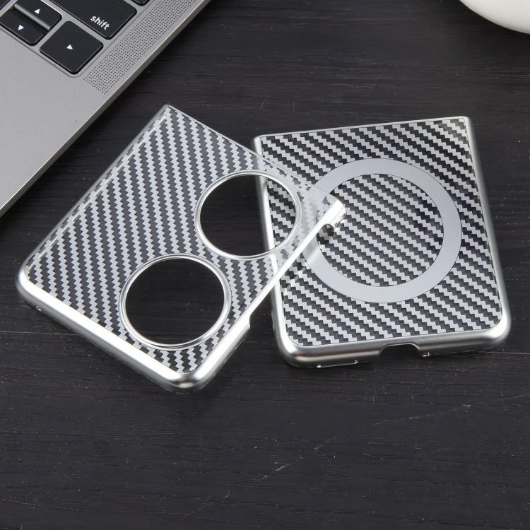 For Huawei Pocket 2 6D Plated Carbon Fiber Clear Magsafe PC Phone Case