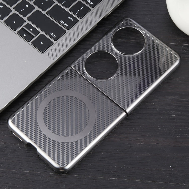 For Huawei Pocket 2 6D Plated Carbon Fiber Clear Magsafe PC Phone Case