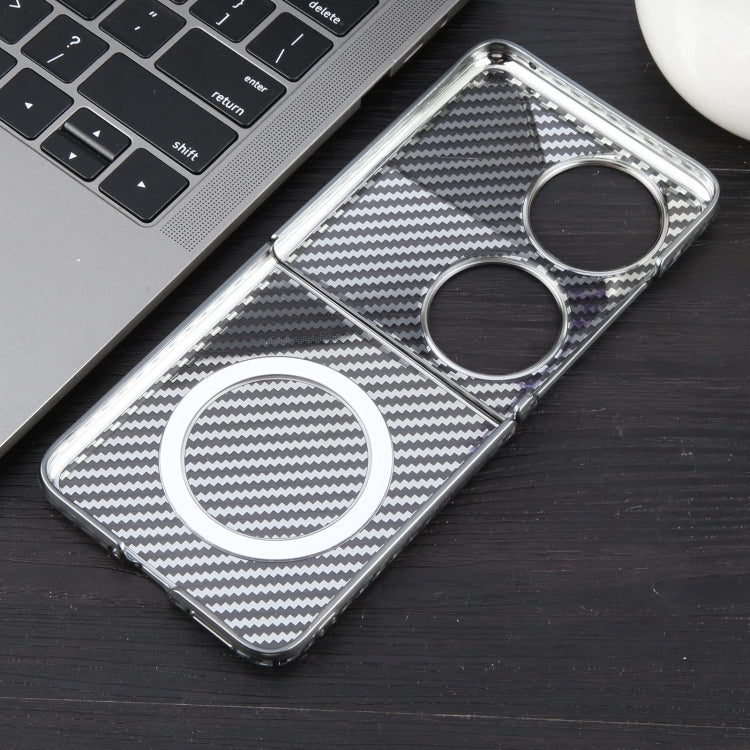 For Huawei Pocket 2 6D Plated Carbon Fiber Clear Magsafe PC Phone Case