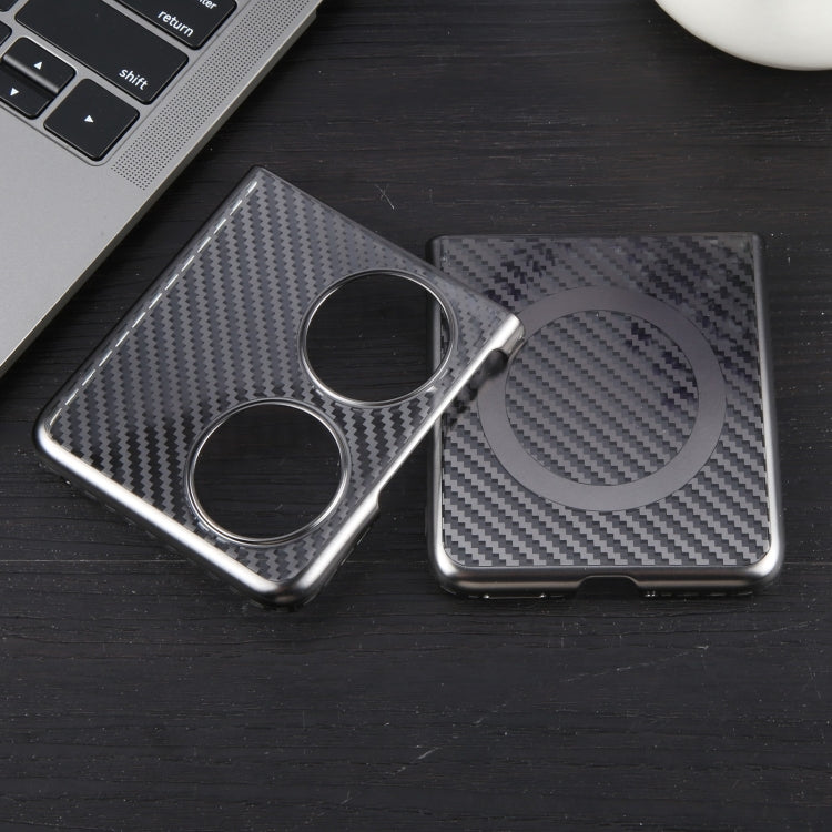 For Huawei Pocket 2 6D Plated Carbon Fiber Clear Magsafe PC Phone Case