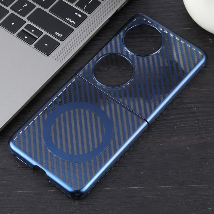 For Huawei Pocket 2 6D Plated Carbon Fiber Clear Magsafe PC Phone Case