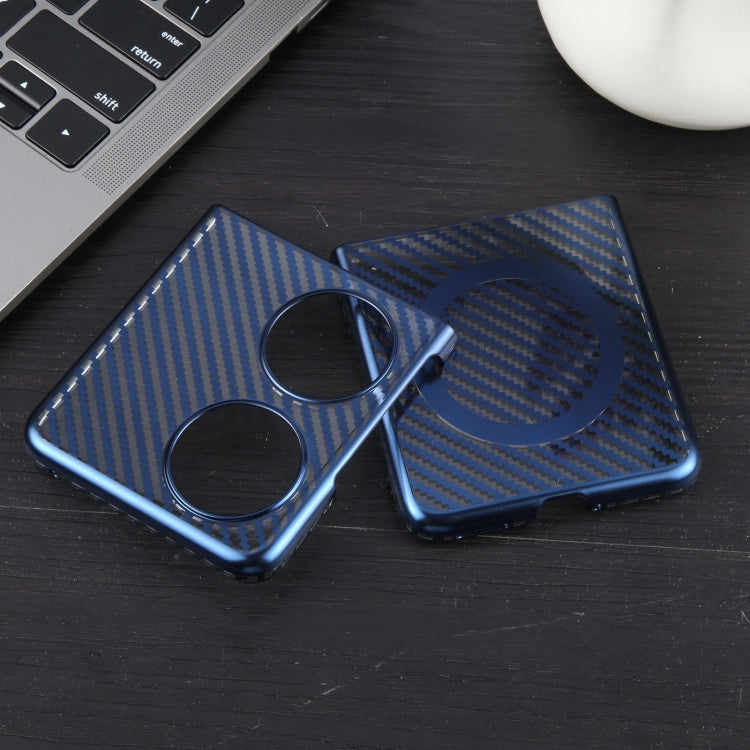 For Huawei Pocket 2 6D Plated Carbon Fiber Clear Magsafe PC Phone Case